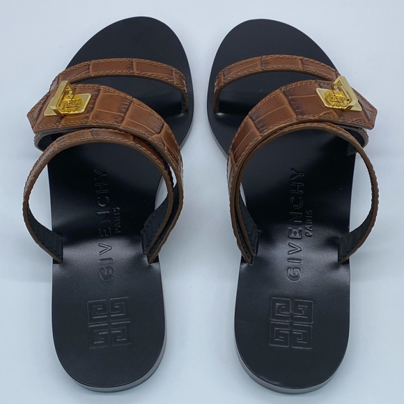 Givenchy Eden Croc-Embossed Leather Slides - Picture 8 of 9